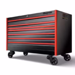 68" Seven-Drawer Single Bank EPIQ™ Series Roll Cab (Gloss Black with Red Trim and Blackout Details)