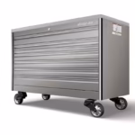 68" Seven-Drawer Single Bank EPIQ™ Series Stainless Steel PowerTop™ with LED LIght Roll Cab (Arctic Silver)