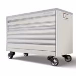 68" Seven-Drawer Single Bank EPIQ™ Series Stainless Steel PowerTop™ with LED LIght Roll Cab (White)