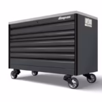 68" Seven-Drawer Single Bank EPIQ™ Series Stainless Steel PowerTop™ Roll Cab (Storm Gray with Black Trim and Blackout Details)