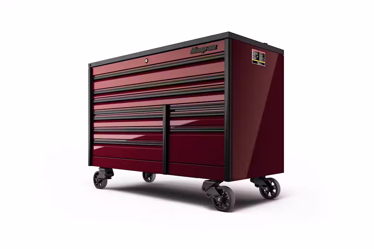 KETN682B3BCR_CMYK_TF-SFC2019 68" 10-Drawer Double-Bank EPIQ™ Series Bed LIner PowerTop™ Roll Cab with SpeeDrawer (Deep Cranberry w/Blackout Details) - Image 1