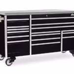 84" 16-Drawer Triple-Bank EPIQ™ Series Stainless Steel Top Roll Cab (Gloss Black)