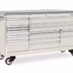 84" 16-Drawer Triple-Bank EPIQ™ Series Stainless Steel Top Roll Cab (White)