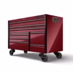 68" Nine-Drawer Double-Bank EPIQ™ Series Roll Cab with PowerDrawer and SpeeDrawer (Cranberry with Black Trim and Blackout Details)
