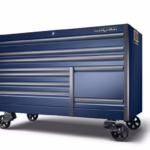 68" Nine-Drawer Double-Bank EPIQ™ Series Roll Cab with PowerDrawer and SpeeDrawer (Midnight Blue with Titanium Trim and Blackout Details)