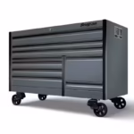 68" Nine-Drawer Double-Bank EPIQ™ Series Roll Cab with PowerDrawer and SpeeDrawer (Storm Gray with Black Trim and Blackout Details)