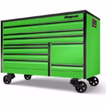 68" Nine-Drawer Double-Bank EPIQ™ Series Roll Cab with PowerDrawer and SpeeDrawer (Extreme Green with Black Trim and Blackout Details and Bed Liner Top)