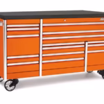 84" 15-Drawer Triple-Bank EPIQ™ Series Bed Liner Top Roll Cab with PowerDrawer (Electric Orange)