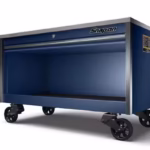 60" One-Drawer Single-Bank EPIQ™ Series Workbench with Stainless Top (Midnight Blue, Titanium Trim with Blackout Details)