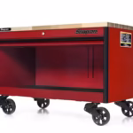 60" One-Drawer Single-Bank EPIQ™ Series Workbench with Hardwood Top (Deep Cranberry, Black Trim with Blackout Details)