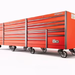 144" 22 Drawer Four Bank EPIQ™ Series Roll Cab with PowerDrawer (Red)