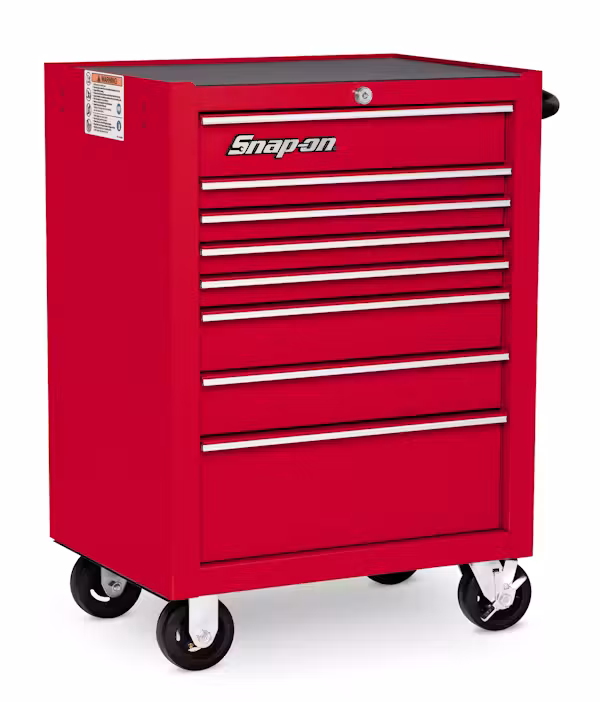KRA4008FPBO 26" Eight-Drawer Single Bank Heritage Series Roll Cab (Red) - Image 1