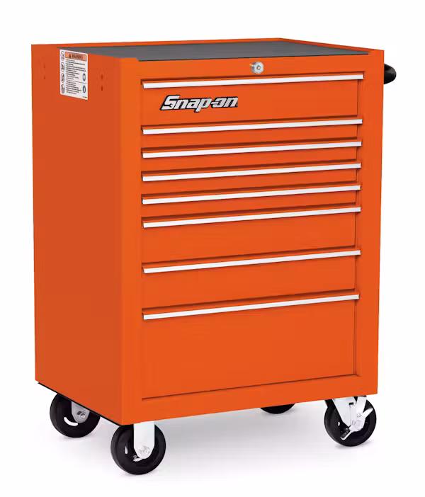 KRA4008FPJK 26" Eight-Drawer Single Bank Heritage Series Roll Cab (Electric Orange) - Image 1