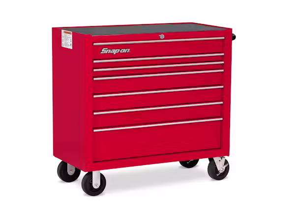 KRA4107FPBO 40" Seven-Drawer Single Bank Heritage Series Roll Cab (Red) - Image 1